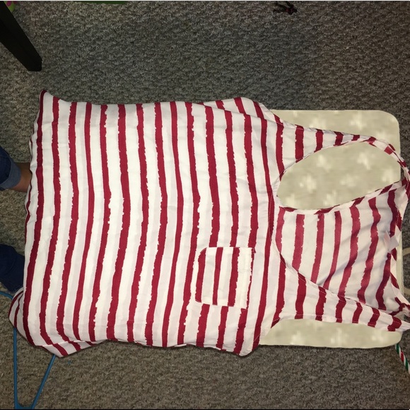 **PRICES NEGOTIABLE** red and white striped shirt - Picture 2 of 3